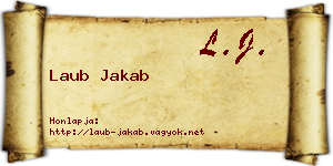 Laub Jakab névjegykártya